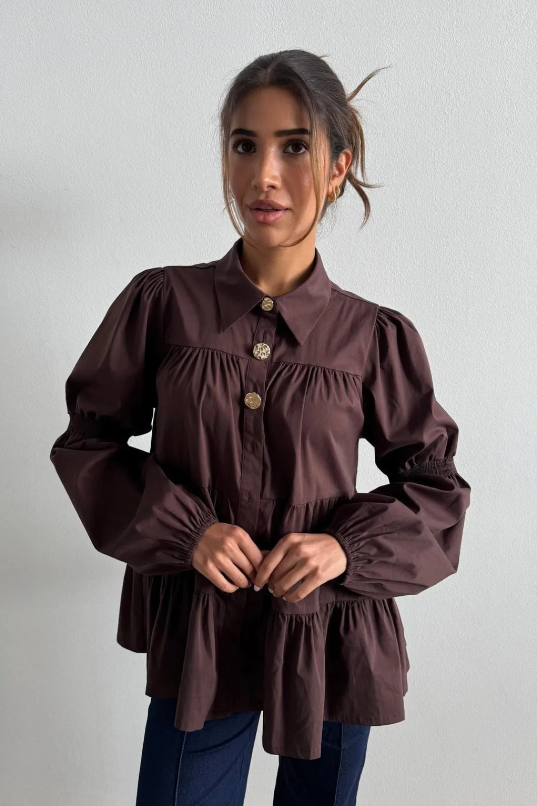 Discount Sanna Gold Buttons 15085 Bluser & Skjorter