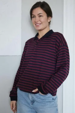 Neo Noir Bluser & Skjorter<Sara Wide Stripe Polo Blouse 164258