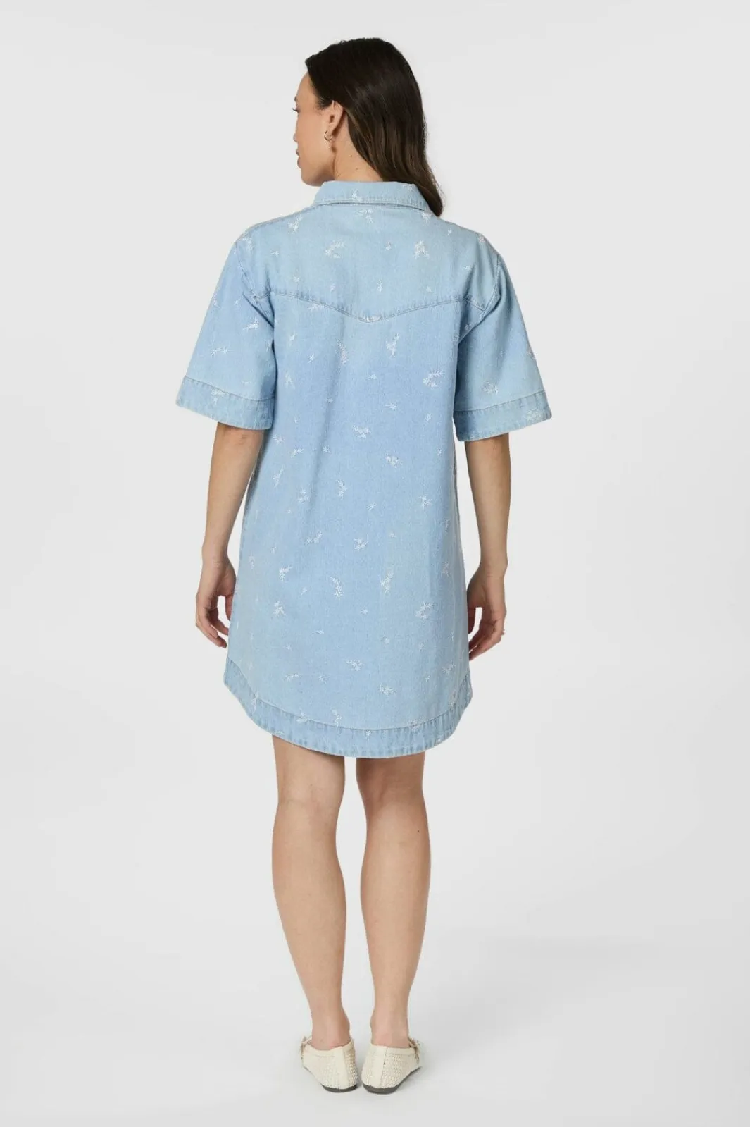 Clearance Saras Denim Emb Dress 166045 Kjoler