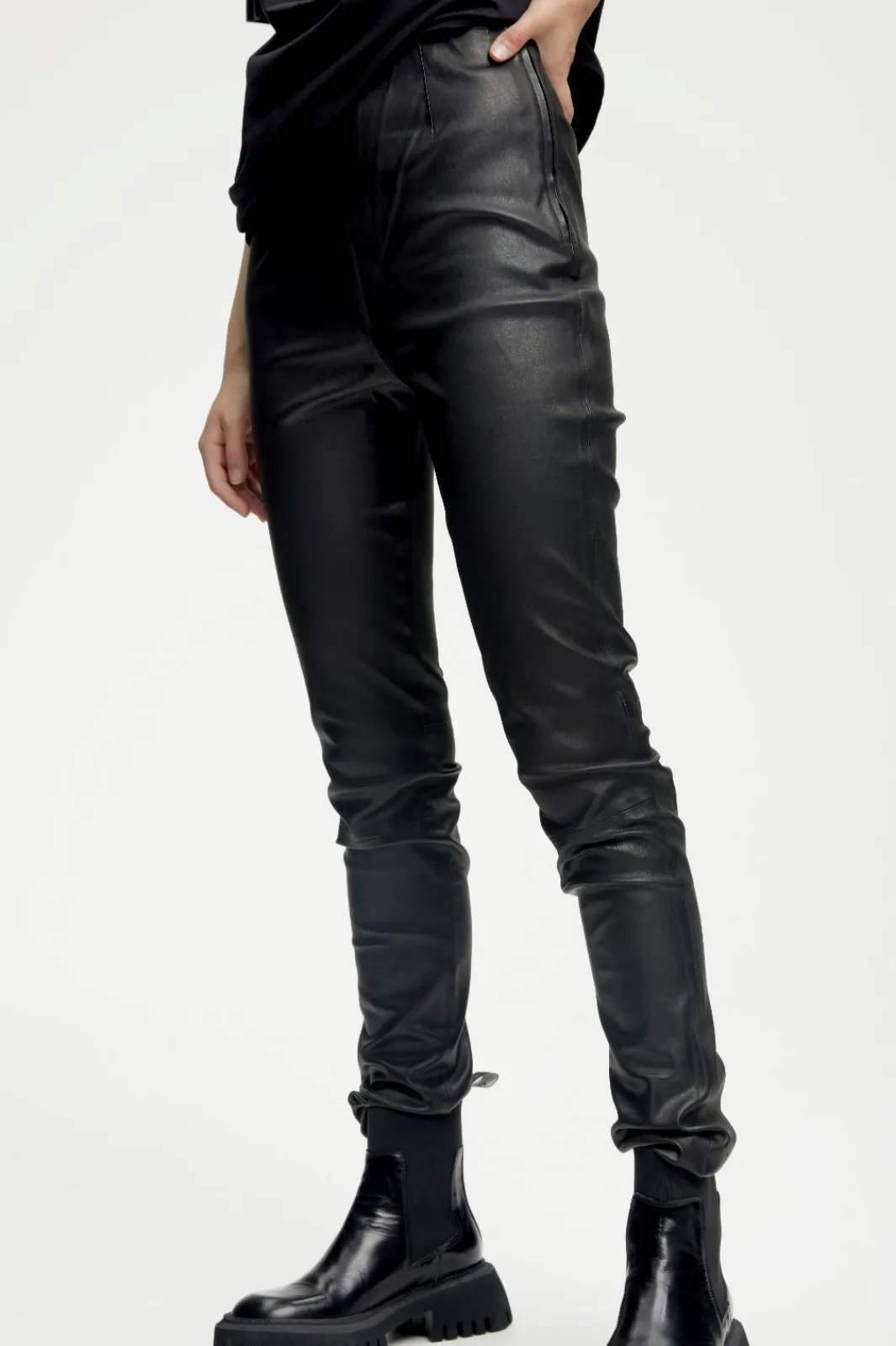 Online SashaGZ HW leather legging NOOS Bukser, Jeans & Leggings