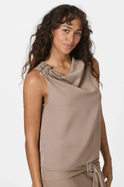 Neo Noir Sæt 🛍️|T-Shirts & Toppe<Scotta Dull Sateen Top 165566