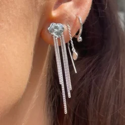 Sale Shell Reflections Earring With Chains Silver Øreringe