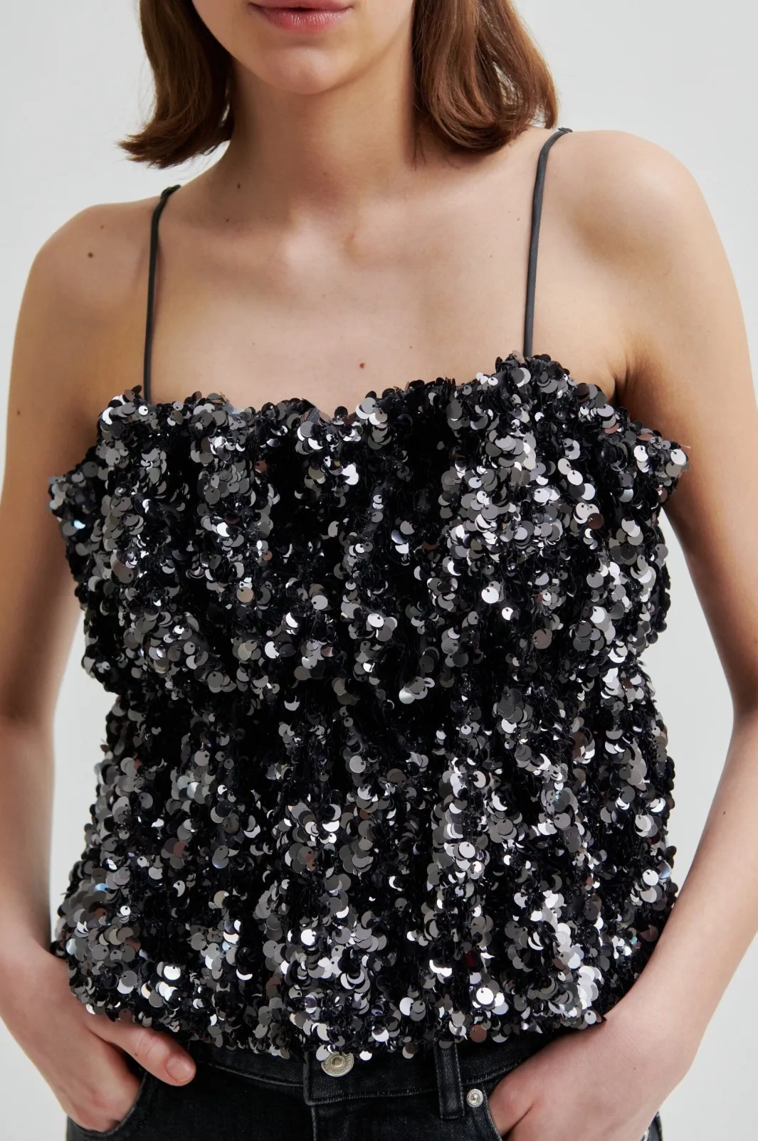 New Shiny Strap Top 60229 T-Shirts & Toppe