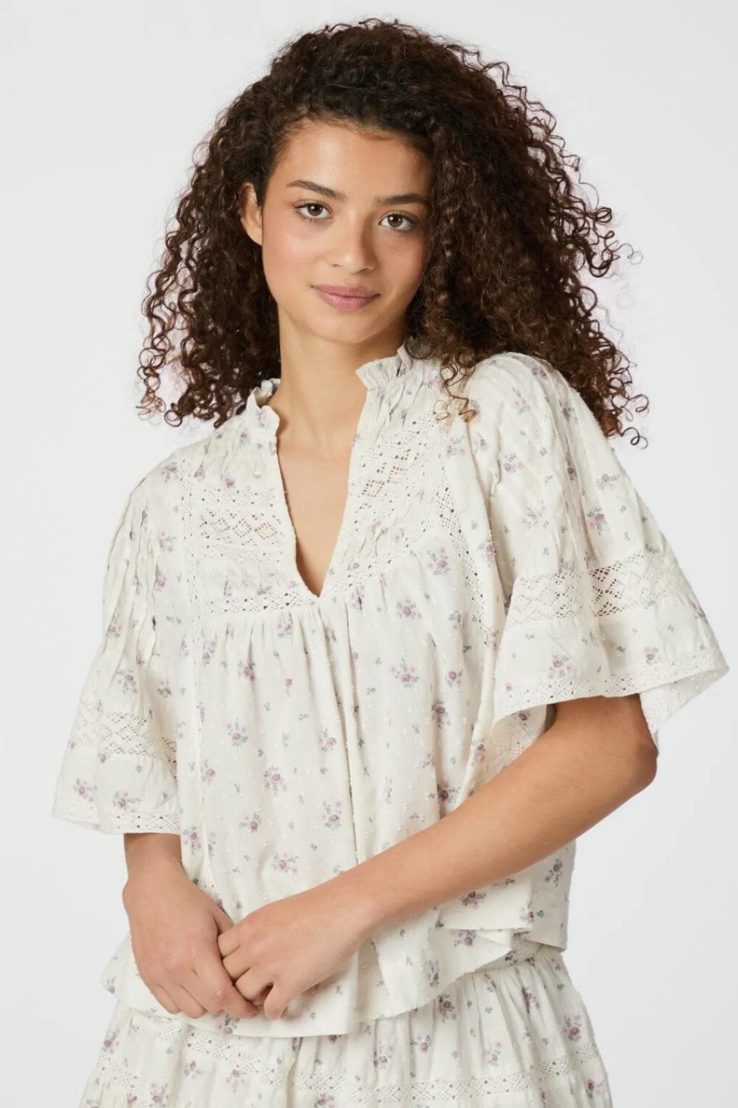Neo Noir Bluser & Skjorter<Siama Dobby Flower Blouse 165279