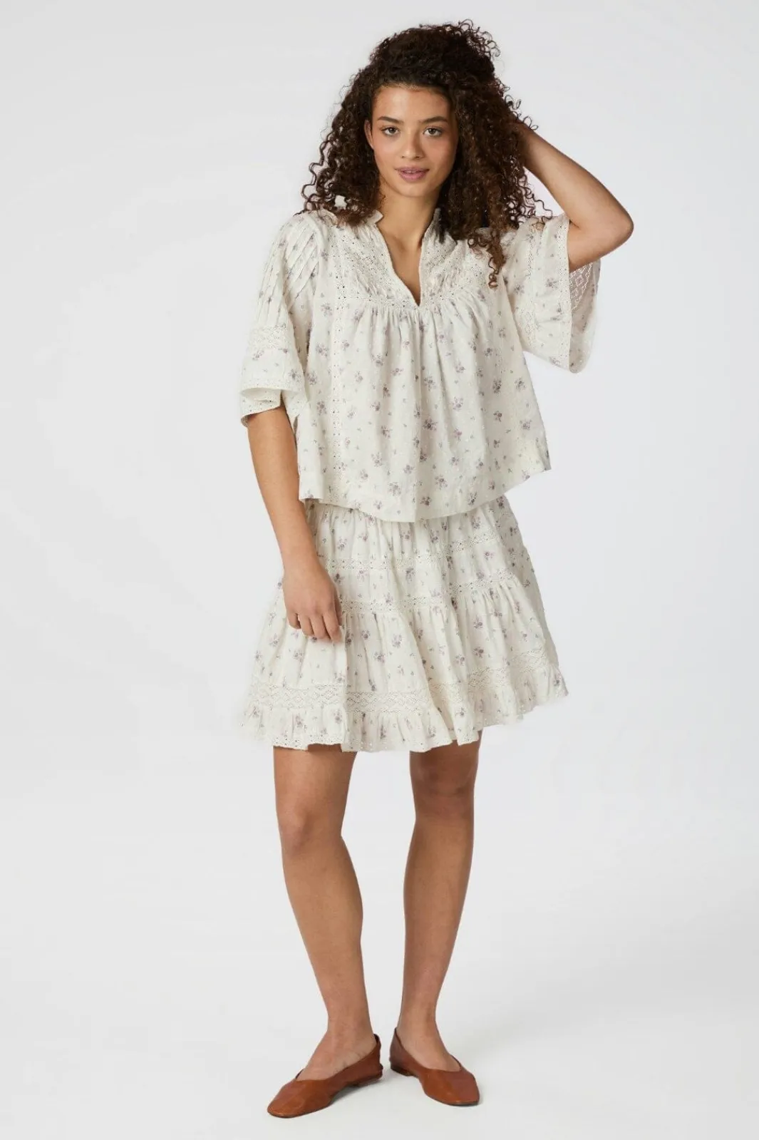 Neo Noir Bluser & Skjorter<Siama Dobby Flower Blouse 165279