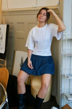 Neo Noir Nederdele<Solar Denim Balloon Skirt 165053