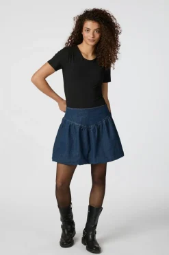 Neo Noir Nederdele<Solar Denim Balloon Skirt 165053