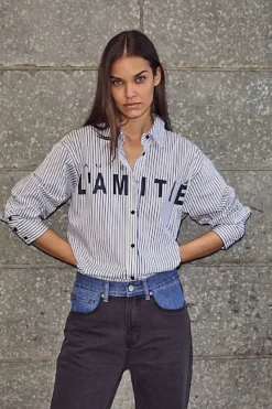 Stripe Chest Logo Shirt HL10300 Bluser & Skjorter|Ammevenligt Tøj