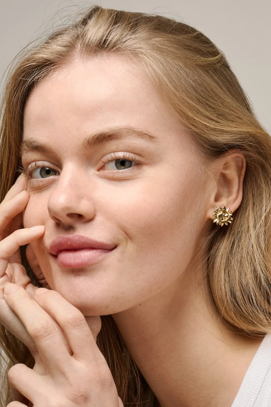 Enamel Copenhagen Øreringe<Studs, Large Sunshine E421G