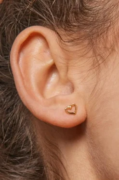 Enamel Copenhagen Øreringe<Studs, Organic Heart E301GM