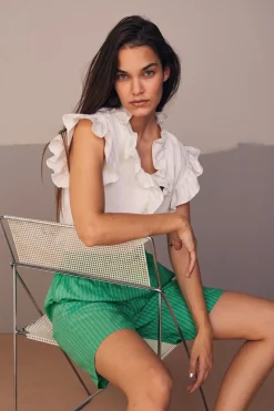 Co´Couture T-Shirts & Toppe|Ammevenligt Tøj<Suedacc Frill Top 35213