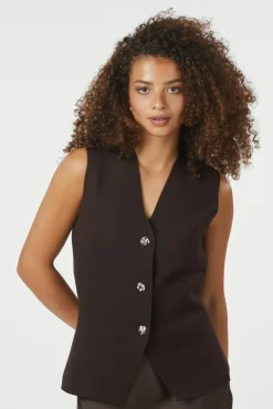 Sway Smooth Knit Waistcoat 164704 Veste|Ammevenligt Tøj