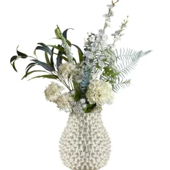Best Symphonie Buket, Hvid, Kunstige Blomster Dekoration Til Hjemmet