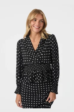 Neo Noir Bluser & Skjorter<Tamona Crepe Dot Blouse 167939