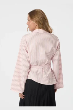 Outlet Tifuna Stripe Wrap Shirt 167535 Bluser & Skjorter