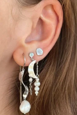 Stine A Øreringe<Tres Petit Vintage Shell Earring Silver