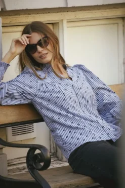 Online Trixiecc Dot V-Shirt 35871 Bluser & Skjorter