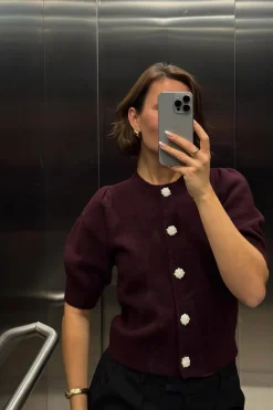 Neo Noir Cardigans|Ammevenligt Tøj<Trudy Deco Knit Cardigan 164514