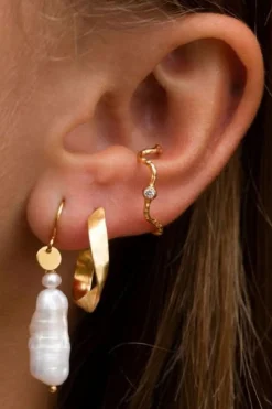 Discount Twisted Hammered Creol Earring Øreringe