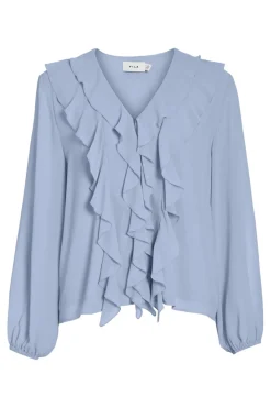 Clearance Viane L/S V-Neck Frill Top/Ka T-Shirts & Toppe