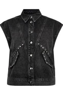Online Vickycc Stud Denim Vest 30367 Sæt 🛍️|Veste
