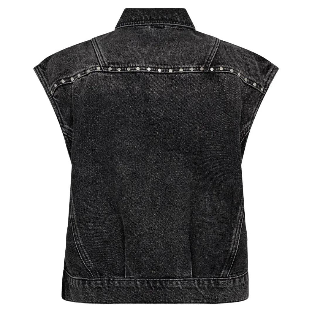 Online Vickycc Stud Denim Vest 30367 Sæt 🛍️|Veste