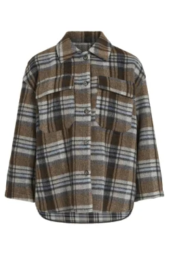 Vila Overtøj & Jakker<Viemie L/S Checked Shacket