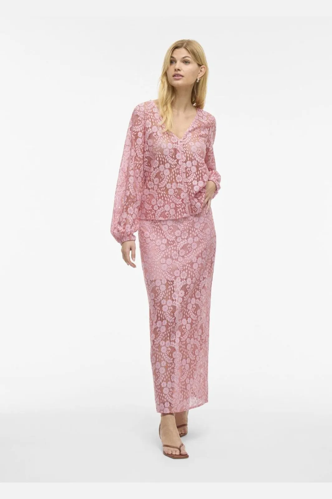 Hot Vihibo Midi Lace Skirt Nederdele