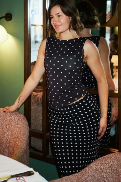 Hot Viso Crepe Dot Skirt 167940 Nederdele