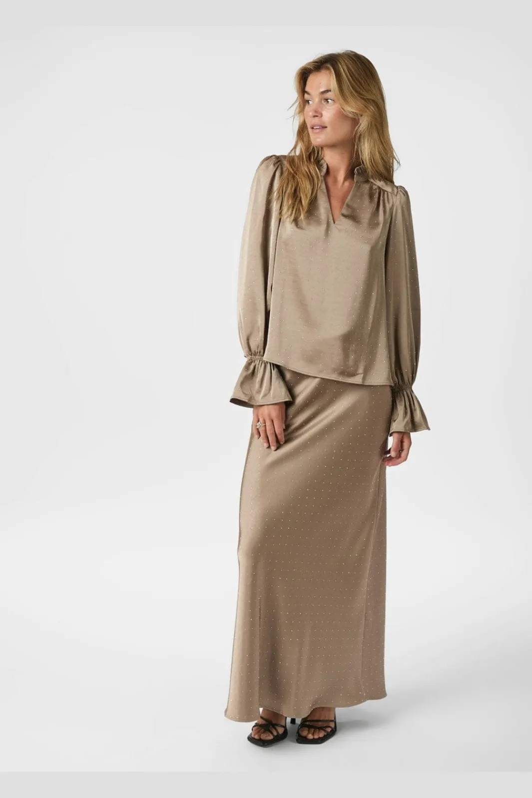 Neo Noir Nederdele<Viso Heavy Sateen Bedaz Skirt 166890