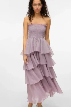 Vero Moda Kjoler<Vmdelilah Sl Smock Ruffle Dress