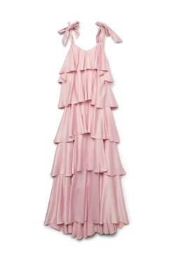 Discount Vmfelicia Tiestrapruffle Maxi Satin Dres Kjoler