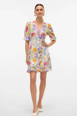 Outlet Vmflora 2/4 Wrap Short Dress Kjoler