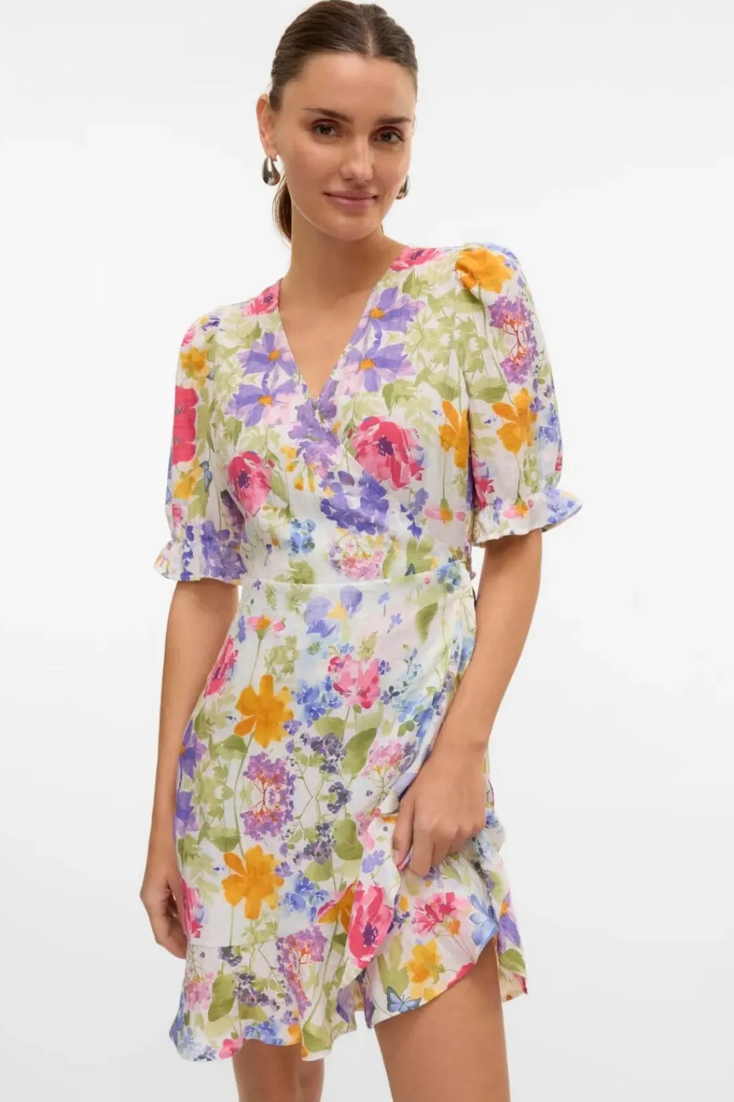 Outlet Vmflora 2/4 Wrap Short Dress Kjoler
