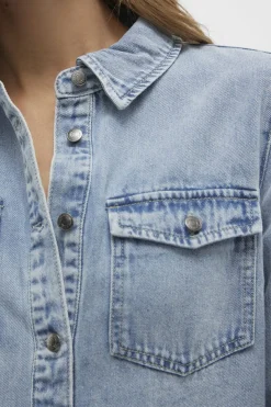 Online Vmjennie Ls Short Denim Dress Mix Kjoler|Ammevenligt Tøj