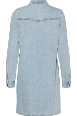 Online Vmjennie Ls Short Denim Dress Mix Kjoler|Ammevenligt Tøj