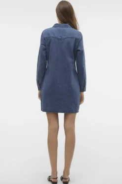 Discount Vmjennie Ls Short Denim Dress Mix Kjoler|Ammevenligt Tøj