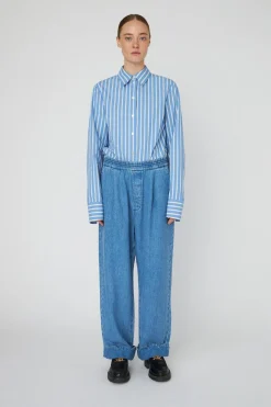 Stella Nova Bukser, Jeans & Leggings<Washed Blue Mid-waist Pants With Scallop Edgewd54-6325