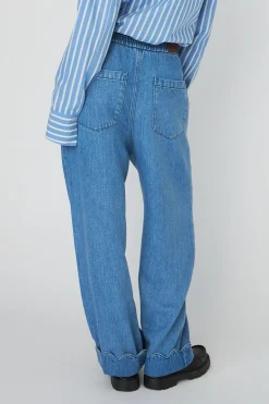 Stella Nova Bukser, Jeans & Leggings<Washed Blue Mid-waist Pants With Scallop Edgewd54-6325