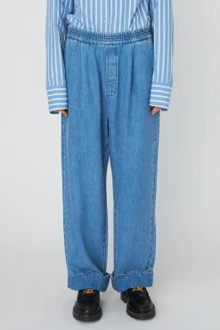 Stella Nova Bukser, Jeans & Leggings<Washed Blue Mid-waist Pants With Scallop Edgewd54-6325