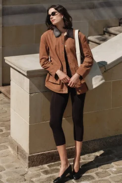 Online kaia Ls Suede Leather Jacket Overtøj & Jakker
