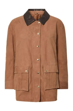 Online kaia Ls Suede Leather Jacket Overtøj & Jakker