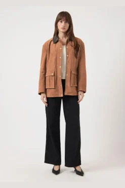 Online kaia Ls Suede Leather Jacket Overtøj & Jakker