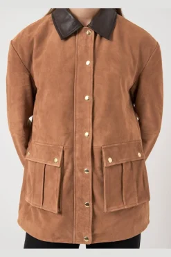 Online kaia Ls Suede Leather Jacket Overtøj & Jakker