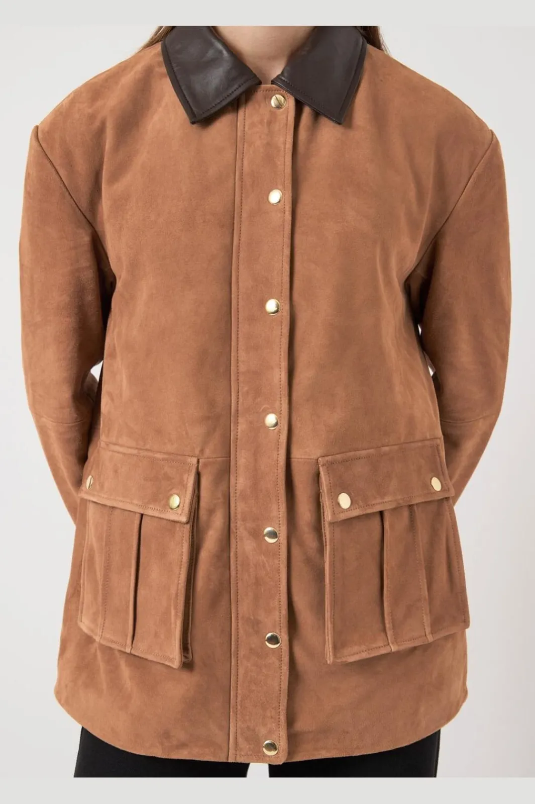 Online kaia Ls Suede Leather Jacket Overtøj & Jakker