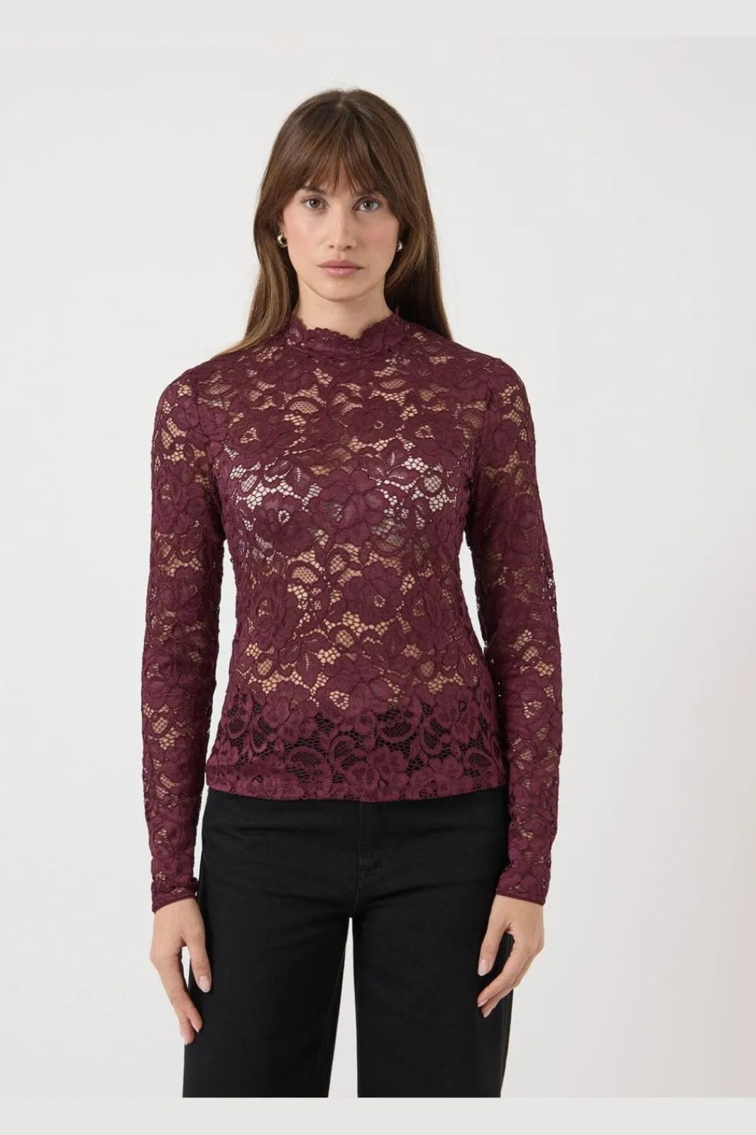 Clearance lacey Ls Lace Top Bluser & Skjorter