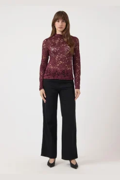 Clearance lacey Ls Lace Top Bluser & Skjorter
