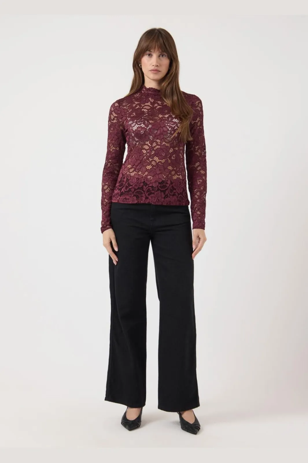 Clearance lacey Ls Lace Top Bluser & Skjorter