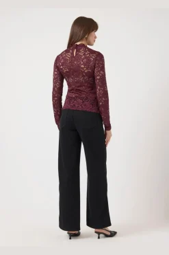 Clearance lacey Ls Lace Top Bluser & Skjorter