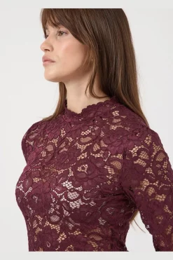 Clearance lacey Ls Lace Top Bluser & Skjorter